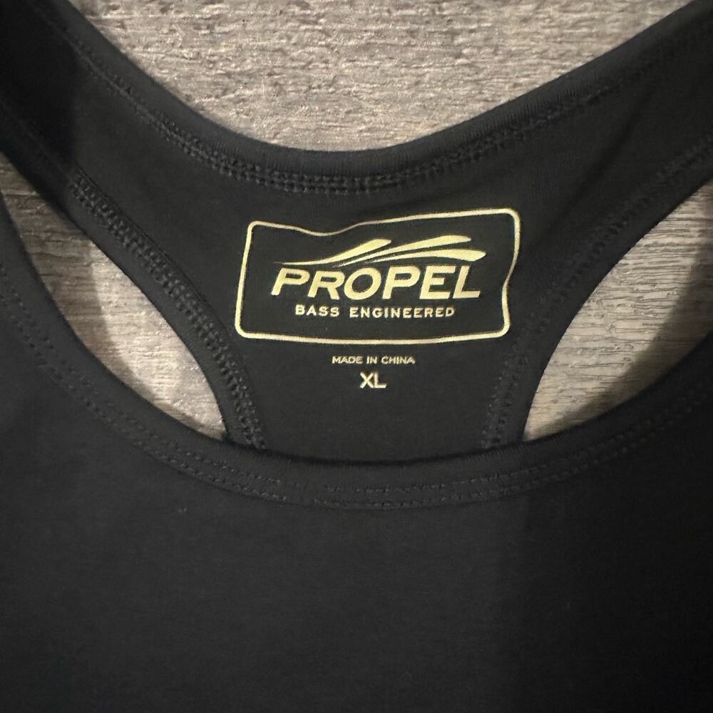 Propel Women's Black Solid Stretch Crew Neck Racerback Sport Bra Size XL - Picture 3 of 4